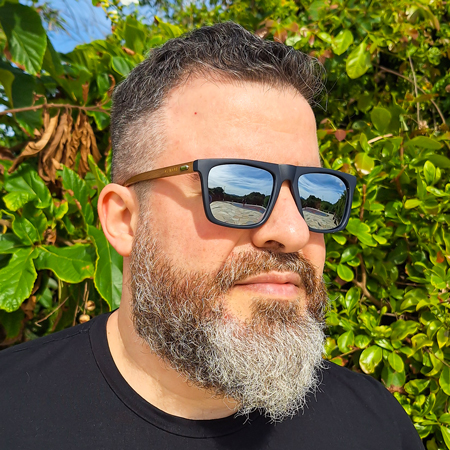 Óculos Al Mare Escotilha Bambu Espelhado