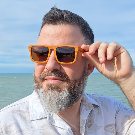 Óculos Al Mare Dylan Retangular Bambu